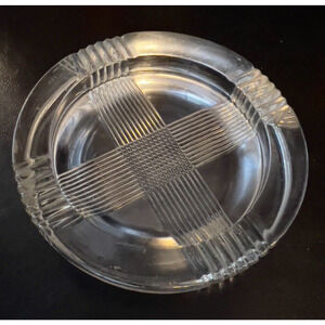 Vintage Merit Advertising Clear Glass Art Deco Heavy Ashtray Ribbed Smoking USA